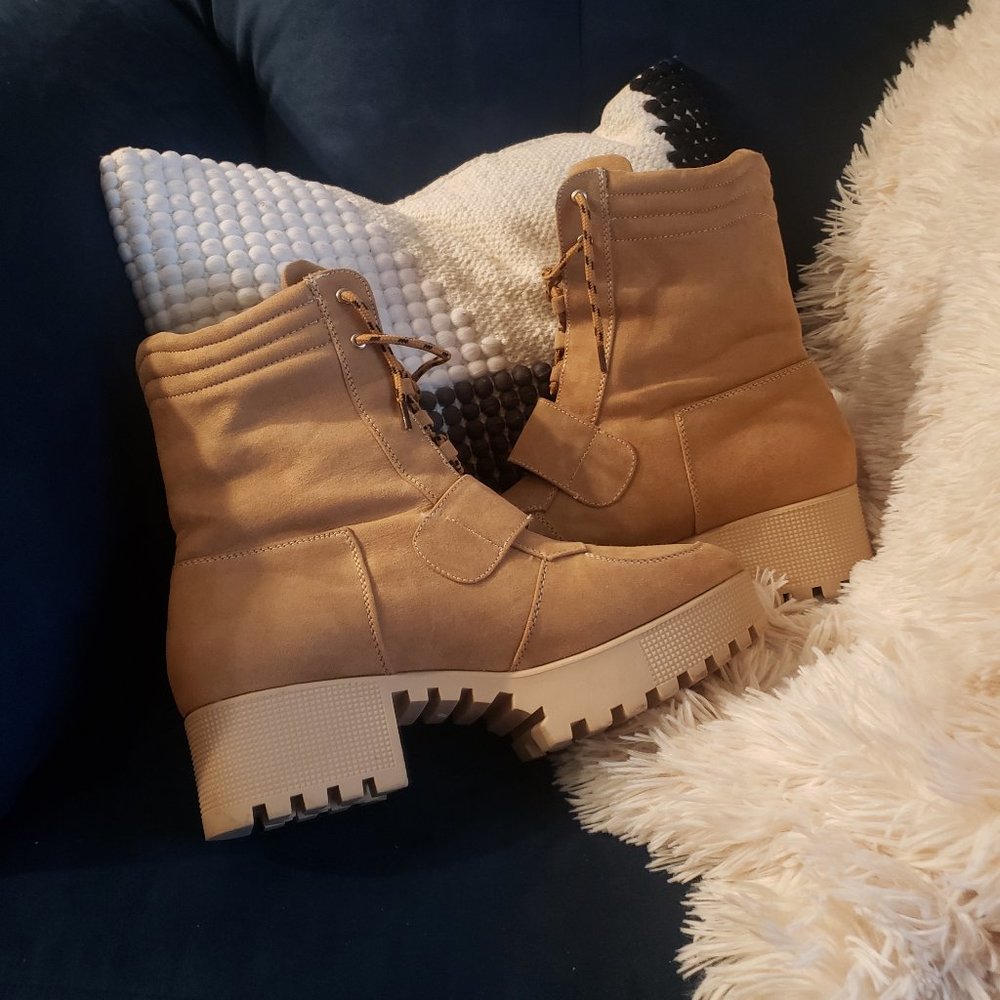 Tan Faux Suede Ankle Boots